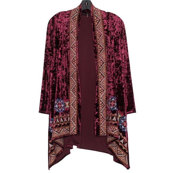 Andree Cardigan Velvet Embroidered Whimsigoth Renaissance Boho Grunge Medium HH - Picture 1 of 5